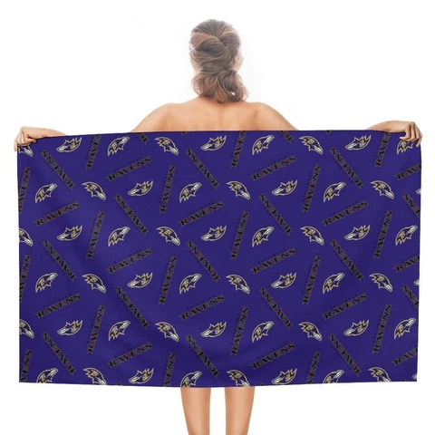 Baltimore Ravens Adult Beach Towel Double-faced Pile Travel Towels 51*31in Cover
