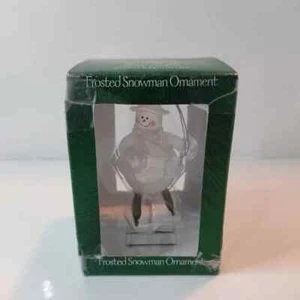 Muñecos de nieve esmerilados vintage adorno de Navidad decoración navideña - Imagen 1 de 4