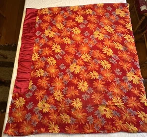 EUC sheer red floral print scarf fabric, 5.7 ydsLX46”W - Picture 1 of 11