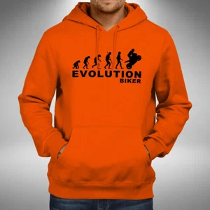 Biker Evolution Adult Hoodie Superbike Motorbike Bikes Road Bike Biker Race - Picture 1 of 5