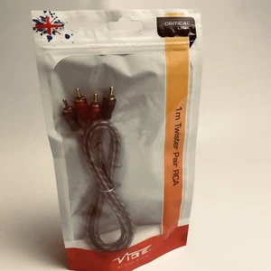 Vibe 1M Twister Par RCA Extremos de Níquel Flexible Amplificador Cable Cables Audio Coche - Imagen 1 de 7