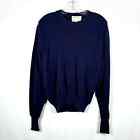 Vintage Lord Jeff Navy 100% Cotton Crew Neck Sweater Oversized USA Made Size L 