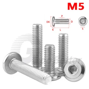 M5 Flachkopfschrauben Möbelschrauben Möbelverbinder Flachkopf Innensechskant - Picture 1 of 26