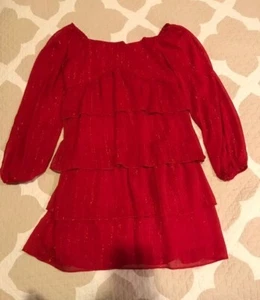 Chelsea Girls Long Sleeve Ruffled Tiered Flapper Dress Girls L (14) - Picture 1 of 6