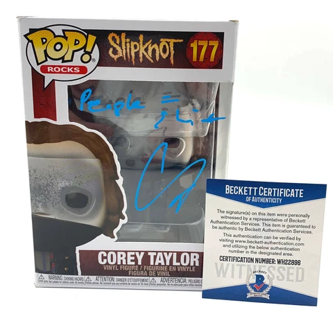COREY TAYLOR SIGNED AUTOGRAPH SLIPKNOT FUNKO POP BECKETT BAS 14 W@W LYRICS Cover