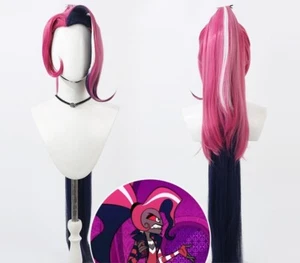100cm Hazbin Hotel Velvet Cosplay Wig Heat Resistant Synthetic Pink Hair Wig - Picture 1 of 5