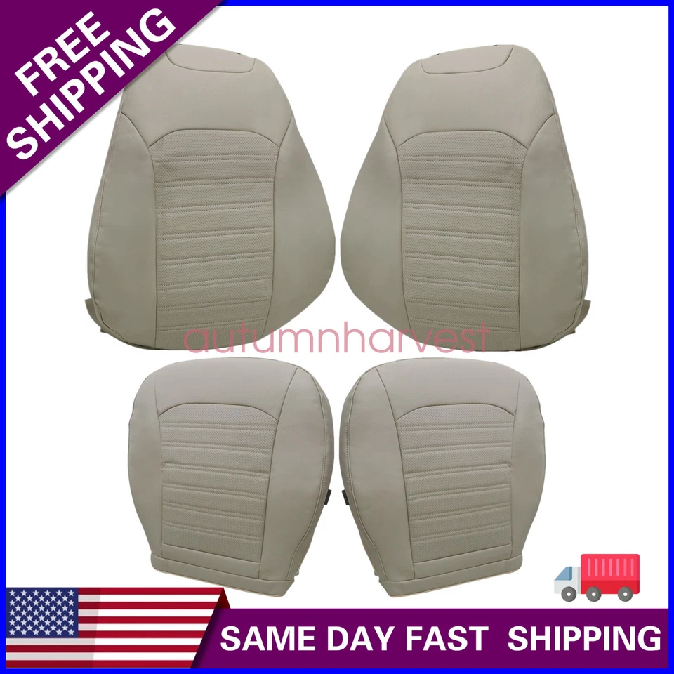 For 2013 2014 2015 2016 2017 Ford Fusion Front Bottom Top PERF Seat Cover Tan - Image 1 of 1