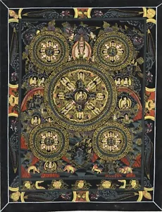 Handgefertigtes Thangka-Gemälde von Lord Buddha Life Circle Kunst auf Tuch 11,5 x 15 Zoll - Bild 1 von 5
