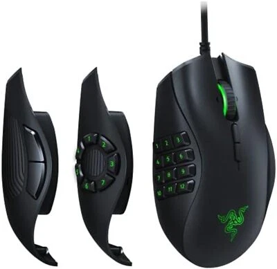 Razer Naga Trinity USB MMO/MOBA Gaming Mouse Black Changeable side buttons F/S - Image 1 of 4
