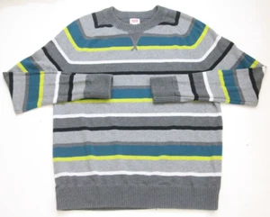XL Mossimo Gray Blue & Yellow Men's Cotton Crewneck Sweater Long Sleeve II34 - Picture 1 of 4