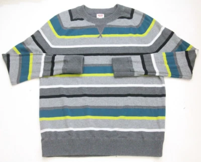 XL Mossimo Gray Blue & Yellow Men's Cotton Crewneck Sweater Long Sleeve II34 - Image 1 of 4