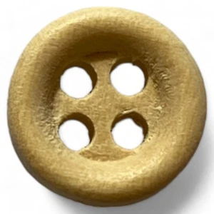 10mm Natural Round 4 Hole Wooden Buttons Baby Sewing Haberdashery Cardmaking - Picture 1 of 15