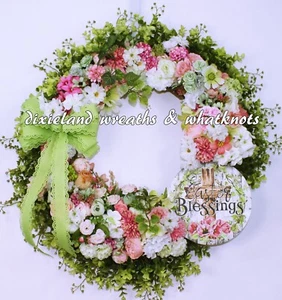 EASTER WREATH, SPRING WREATH, FRONT DOOR WREATH, GRAPEVINE WREATH, EASTER BLESS - Picture 1 of 2