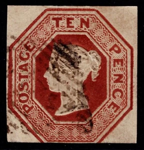 1848 10d marrone in rilievo SG 57 taglio 3 m luce quadrata annullamento ottimo gatto. £1.500,00 - Foto 1 di 1