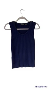 Jeanne Pierre  Women Sweater Vest Large blue , Cotton , Crew Neck , Classic - Picture 1 of 4