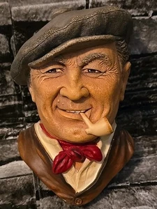 Vtg Bossons Chalkware BARGEE Wall Plaque Head Bust 1988 England Made Decor NICE - Picture 1 of 11