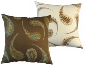 THE WELL DRESSED BED Paisley Plume Sateen Accent Pillow Cover 21 x 21 - Picture 1 of 6