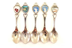 Fort Collector Souvenir Spoons WI NIGARA FL NY Set of 5 Small 1981 Vintage - Picture 1 of 17