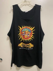 Sublime Band Mens Black Graphic Tank Top Tee 2XL Yellow Sun Logo Chest 54” - Picture 1 of 6