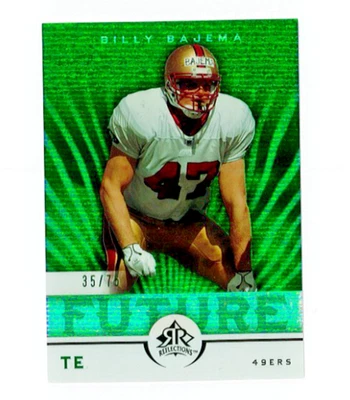 2005 UD Reflections Future Billy Bajema RC Green SP #'d /75 49ers / Oklahoma St. - Image 1 of 2