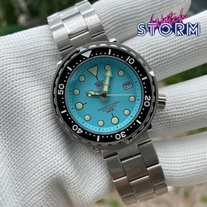 Steeldive SD1975 Tiffany Blue Tuna 300M Automatic Mechanical Dive Watch NEW - Picture 1 of 8