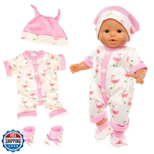 Baby Doll Clothes Casual Cute Handmade Dress Suit with Hat, Socks - Picture 1 of 5