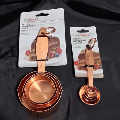 Chef Select Set di 8 misurini placcati in rame 4 misurini nuovi  - Immagine 1 di 4