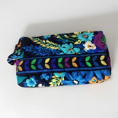 VERA BRADLEY POUCH ZIP TOP MAKE UP BLUE FLORAL - Image 1 of 4