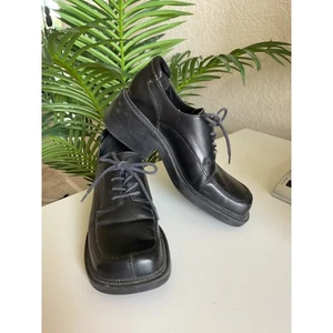 Scarpe donna punta quadrata tacco grosso scuro accademia anni 90 Y2K 7 Mia - Foto 1 di 11