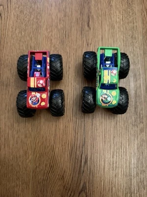Hot Wheels Monster Trucks Mario and Luigi Toy Vehicles 2 Pack Lot Used - Image 1 of 4