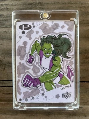 2021 Upper Deck Marvel Premier She Hulk 1/1 Artist Sketch Card!!!! - Image 1 of 2