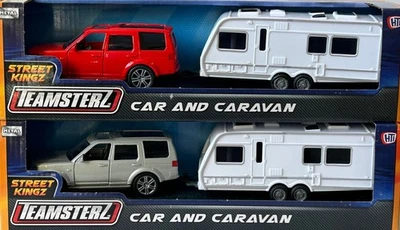 Land Rover Discovery with Caravan Model Toy Diecast 1:34-1:39 Scale Teamsterz - Image 1 of 2