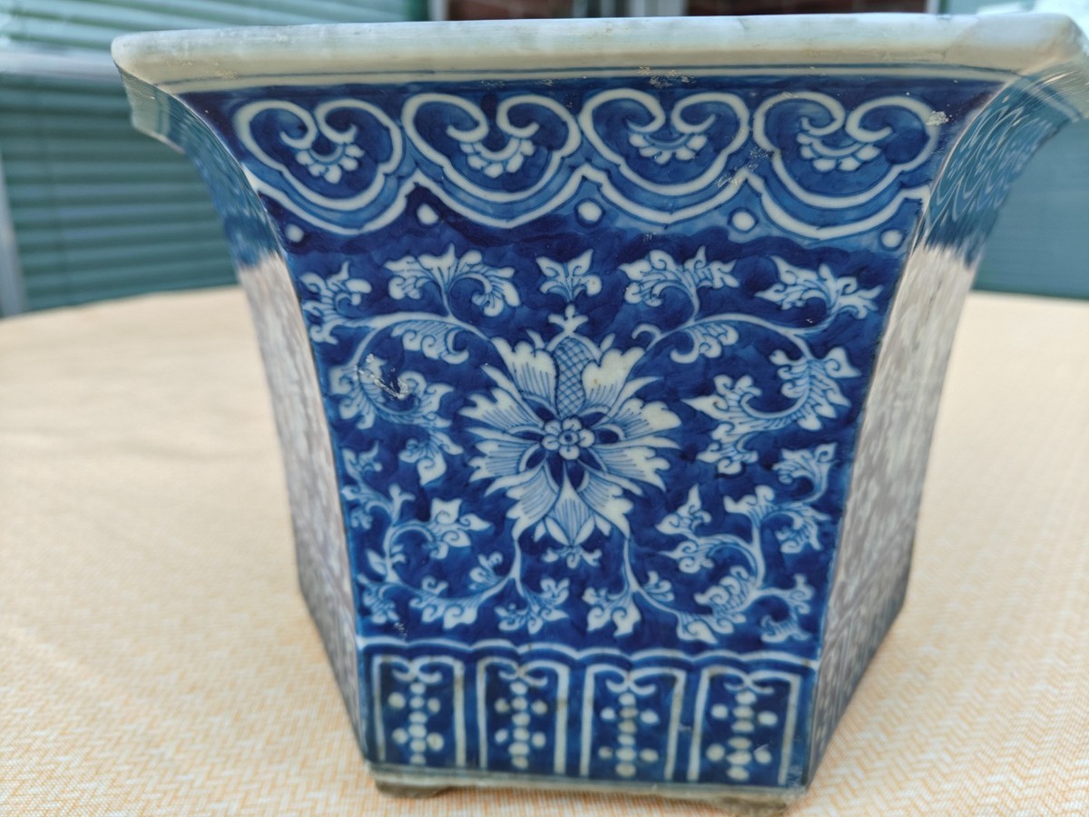 中国清時代藍釉花瓶 清代景泰蓝酱釉百花不露地赏瓶Antique Chinese Qing Cloisonne