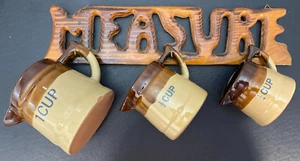 Measure Cup Set w/Wood Hanging Rack 3 Cup Set - Picture 1 of 8