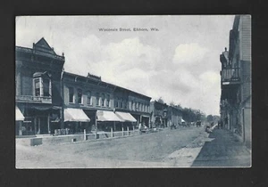 CARTOLINA: ELKHORN, WISCONSIN - VEDUTA DI WISCONSIN STREET - inutilizzata, c.1910 - Foto 1 di 2