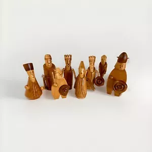 Irish Folk Art Carved Wood Figurines Kings Ecclesiastical Eire Creations AS IS! - Picture 1 of 3