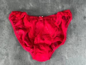 Vintage Victoria's Secret Silky Satin Flower bikini panty M/6 New Gold Label - Picture 1 of 7