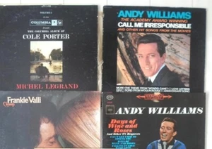 4 ALBUMS Andy Williams Frankie Vallie Michael Legrand Cole Porter 33 RPM Records - Picture 1 of 1