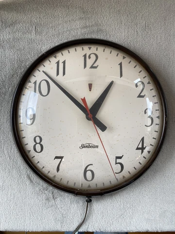 Vintage 14” Sunbeam Electric C004 Industrial School Wall Clock Cover