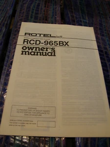 Rotel RCD-965BX CD Player owners Manual  Factory Original - Picture 1 of 3