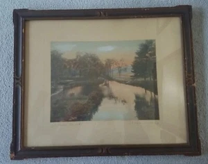 Wallace Nutting signierter original gerahmter Druck A BONNIE BROOK - Bild 1 von 16