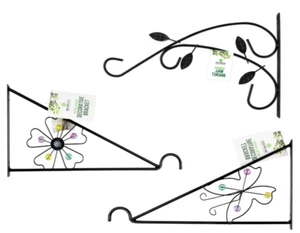 Hanging Basket Wall Brackets Beaded Flower Butterfly Garden Plants Decoration  - Picture 1 of 4