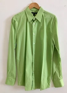 Express Herren Modern Fit Neon/Limettengrün Hemd Langarm Button Down Hemd - Bild 1 von 5