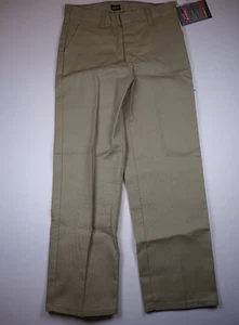 DICKIES BOYS Kahki Classic Fit Flat Front Pants NEW 26x25 Size 10 - Picture 1 of 5