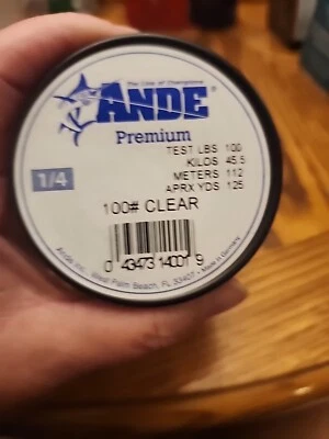 Carrete Ande A14-100C Premium Mono Line 1/4 lb 100 lb 125 yd transparente Foto 1 de 2
