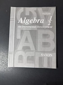 saxon algebra 1/2 (3rd edition) Test forms - Picture 1 of 3
