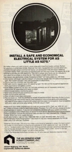 1978 Vtg Print Ad The Wilderness Home Power Company Install a Safe Electrical Sy - Picture 1 of 2