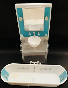 Lote vintage retro Barbie GOLDLOK gabinete de baño fregadero bañera 30 cm - Imagen 1 de 7