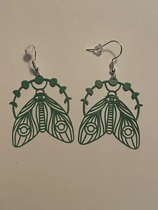 Orecchini Orecchini Fasi Lunari Malocchio Aringa Con Ganci Argento Sterling Gioielli - Foto 1 di 2