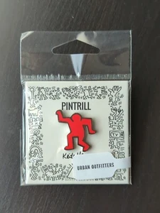 Pintrill Keith Haring Dancing Man - Red - Enamel Pin - New - Picture 1 of 2